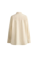 Nicole Pleated Sleeve Oversized Shirt in Cotton Plain Weave