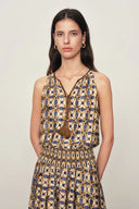 Jocelyn Sleeveless Dress in Crinkled Silk Blend