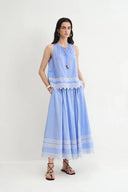 Imperia Embroidered Skirt in Premium Cotton Poplin