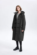 Nara Hand-Finished Horn Button Coat in Wool Melton