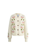 Saga Floral Cardigan in Merino Wool Knit