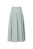 Falda de mezclilla plisada Rose en denim de verano - mezclilla azul lavado claro