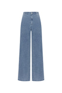 Jeans Sunny a gamba larga in jacquard di denim di cotone