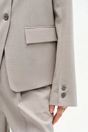 Aki Round Neck Suit Blazer in Merino Wool Blend