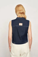 Completo Top Gilet e Gonne Coordinati Sloane in Denim Tencel in Denim Leggero di Cotone