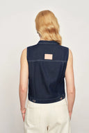 Ensemble top gilet et jupes en denim Tencel Sloane en denim coton léger