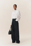 Leander Sternennacht Struktur Jeans mit weitem Bein aus Jacquard-Denim
