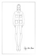 Claire Leather Trim Utility Jacket in Cotton Canvas
