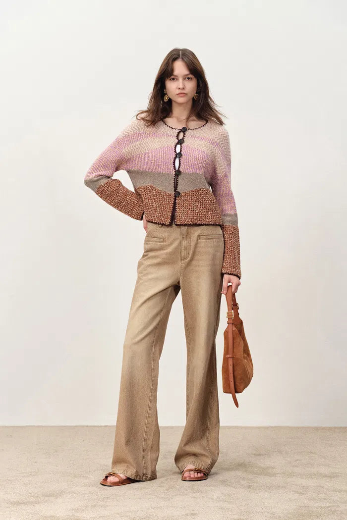 Van Buren Irregular Gradient Knit Cardigan in Merino Wool