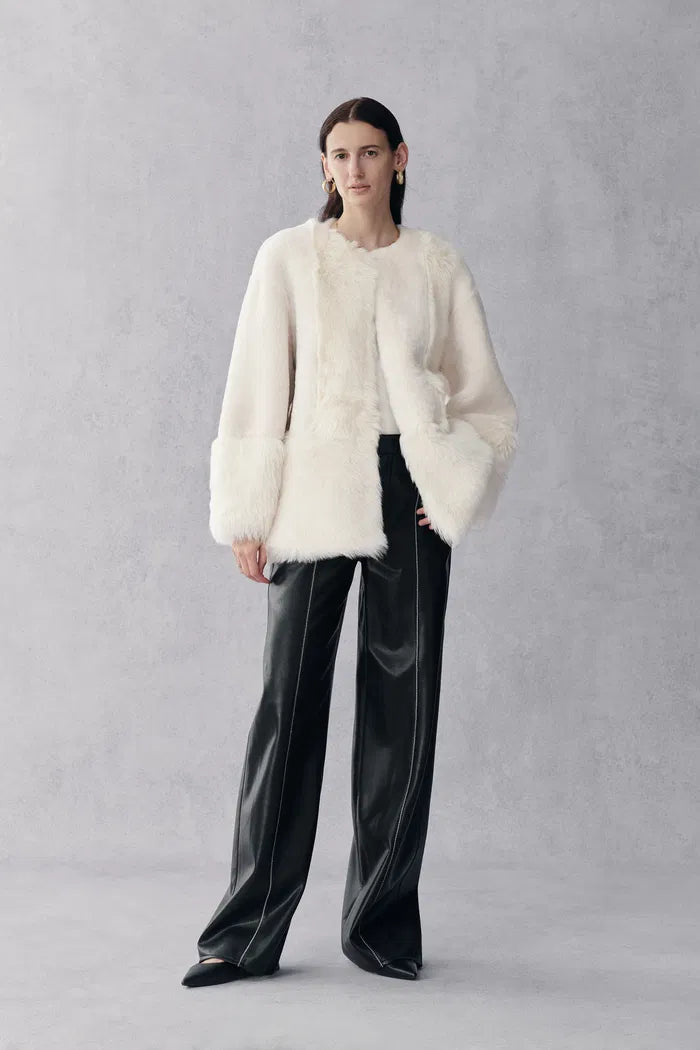 Alex Patchwork Fur Coat in Toscana Sheepskin and Australian Lamb Fur