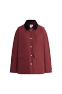 Georgia Corduroy Collar Quilted Jacket in Cotton Twill