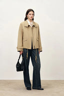 Juliette Contrast Plaid Lined Jacket in Water Repellent Cotton