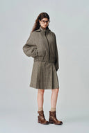 Javia Plaid Pleated Skirt in Prince of Wales Merino Wool