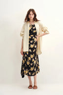 Nicole Pleated Sleeve Oversized Shirt in Cotton Plain Weave