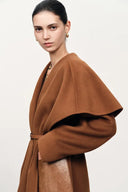 Eliza Cape Style Belted Wool Coat in Double-Face Merino-Cashmere