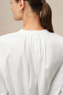 Blusa Lila con cuello alto en Tencel y algodón