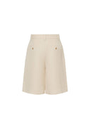 Victoria High Waisted Bermuda Shorts in Silk-Linen