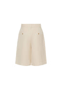 Victoria High Waisted Bermuda Shorts in Silk-Linen