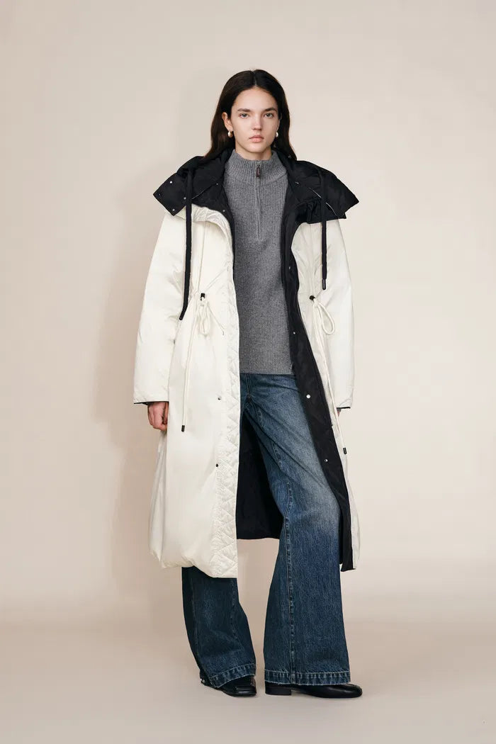 Carezza Double Faced Two Tone Down Jacket in High-Density Down-Proof