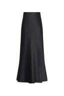 Moon Black Skirt in Premium Silky Satin