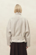 Asa Belted Low Waist Cropped Coat in Wool Blend