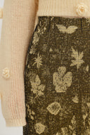 Jupe midi Wind en maille jacquard botanique