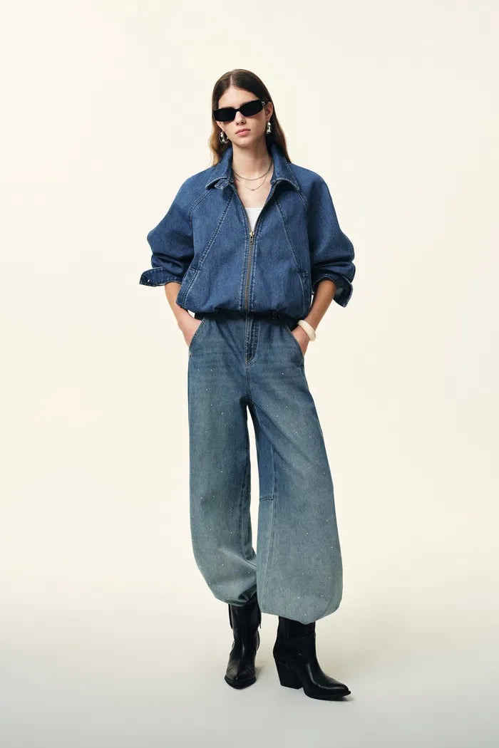 Janet 90s Inspired Ballon Jacket in Cotton Denim