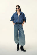 Janet 90s Inspired Ballon Jacket in Cotton Denim