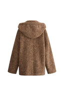Rue Oversized Sleeve Hooded Blazer Coat in Alpaca Loop Wool