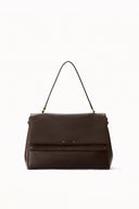 Rialto Double Flap Handbag in Calfskin Leather