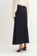 Gonna a linea A con bottoni Nora in lana merino australiana