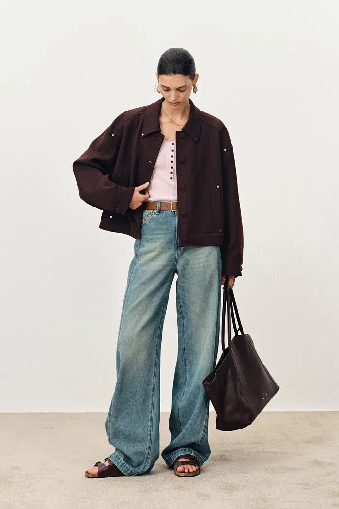 Francesca Yellow Washed Jeans in Cotton Denim