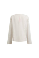 Blazer Celia con Scollo Rotondo in Lana Vergine Fine