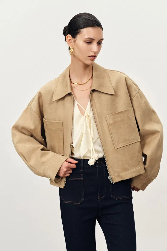 Coddenham Short Jacket in Faux Suede