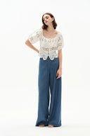 Jeans Seren de pierna ancha con cintura elástica en denim lyocell