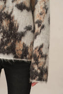 Elsie Leopard Print Sweater in Baby Alpaca Blend Knit