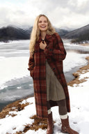 Cristha Check Wool Coat in Merino Mohair Tweed