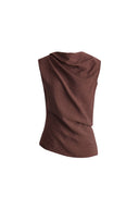 Phoebe French Cowl Sleeveless Top in Dry Silk