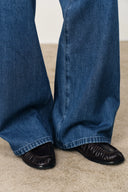 Bailey Washed Denim Jeans in Cotton fleece-lined denim