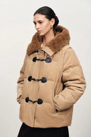 Giacca imbottita con colletto staccabile Emma in velluto a coste di cotone