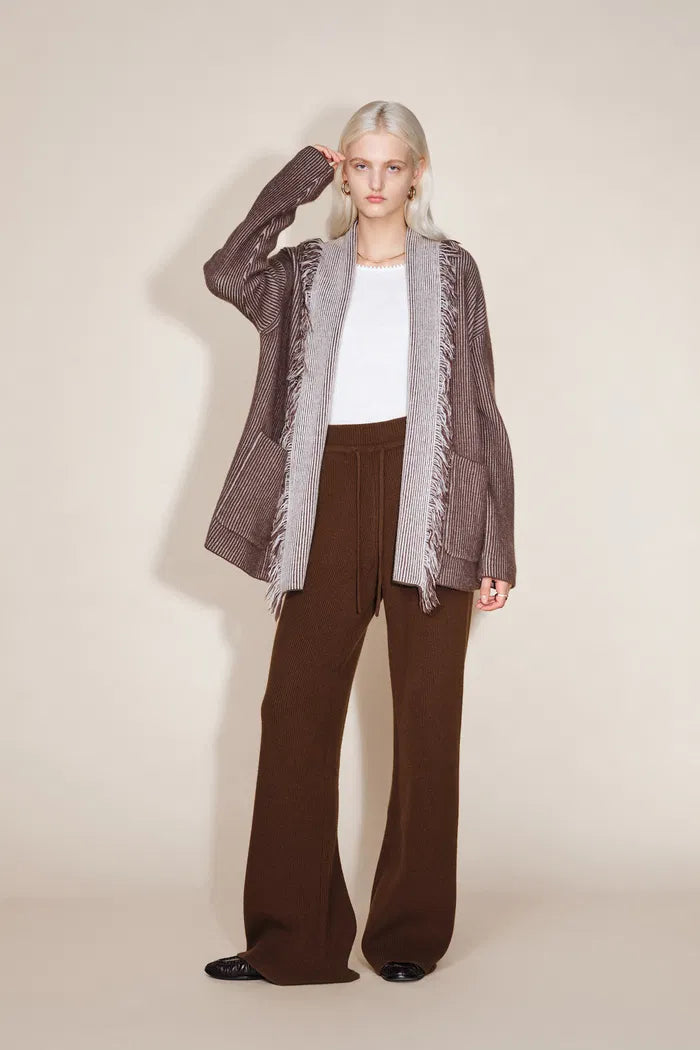 Vivi Drawstring Casual Trousers in Merino Wool Knit