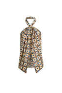 Jocelyn Halter Neck Top in Crinkled Silk Blend