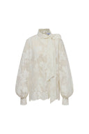 Haut à nouer Mirta en maille fine brodée