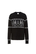 Star Walker schwarzer Fair Isle Pullover aus Viskose-Woll-Pompongarn