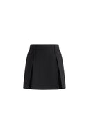 Emily Wren Pleated Mid Rise Skort in Fine Twill