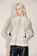 Soren Kunst-Sherpa-Daunenjacke aus Kunstlammfell und ultraleichtem Nylon