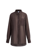 Anja locker geschnittenes Hemd aus glänzendem Organza-Seide