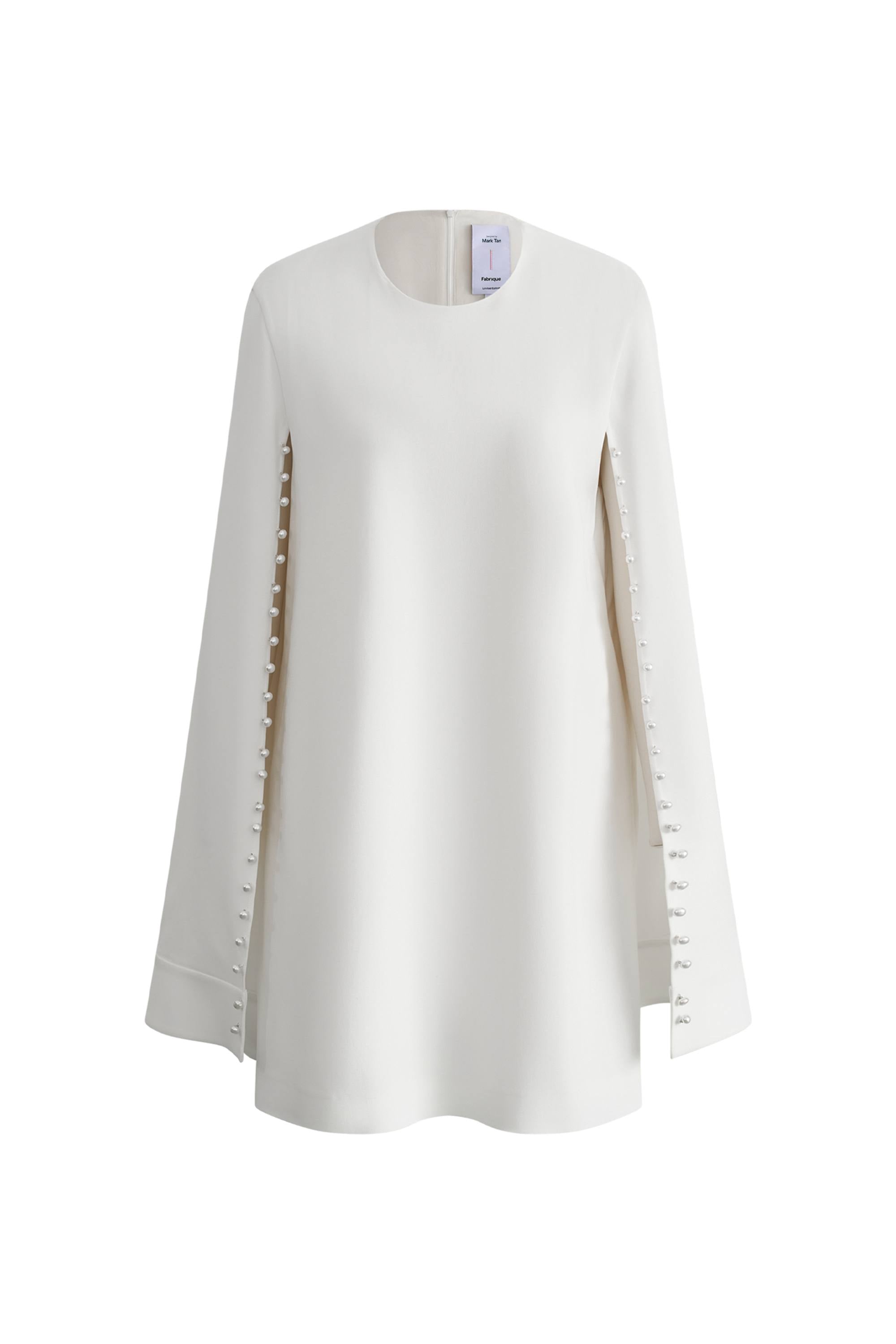Audrey Pearl Short Cape Dress in Triacetate Blend M Audrey Pearl Short Cape Dress in Triacetate Blend M