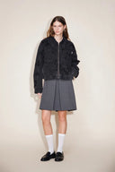 Amber Zipper Denim Jacket in Embellished Denim