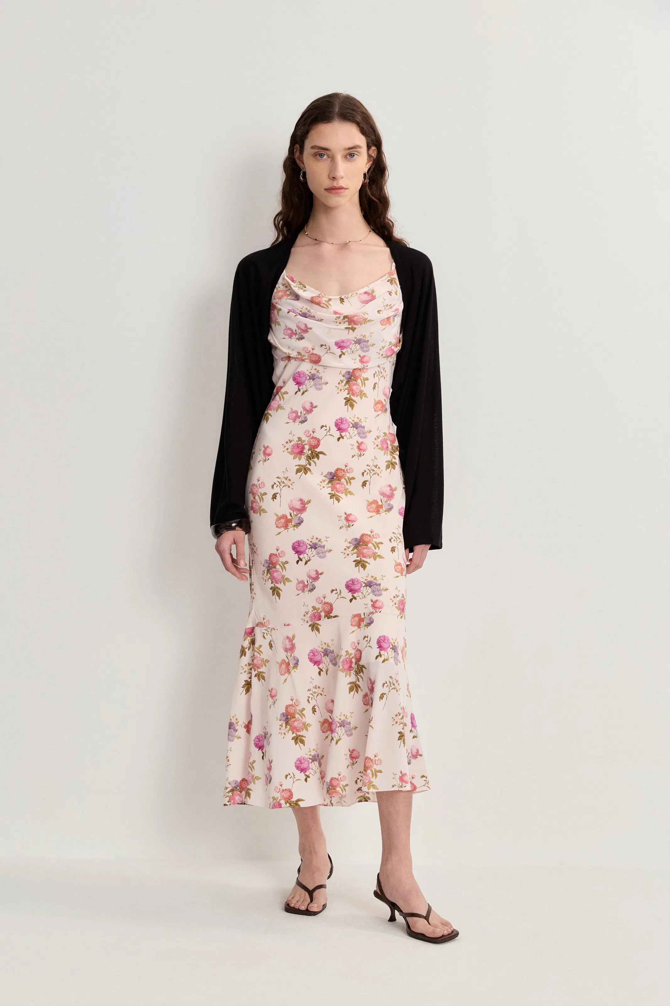 Shrug Semi Sheer Cardigan in Tencel-Silk Knit XL